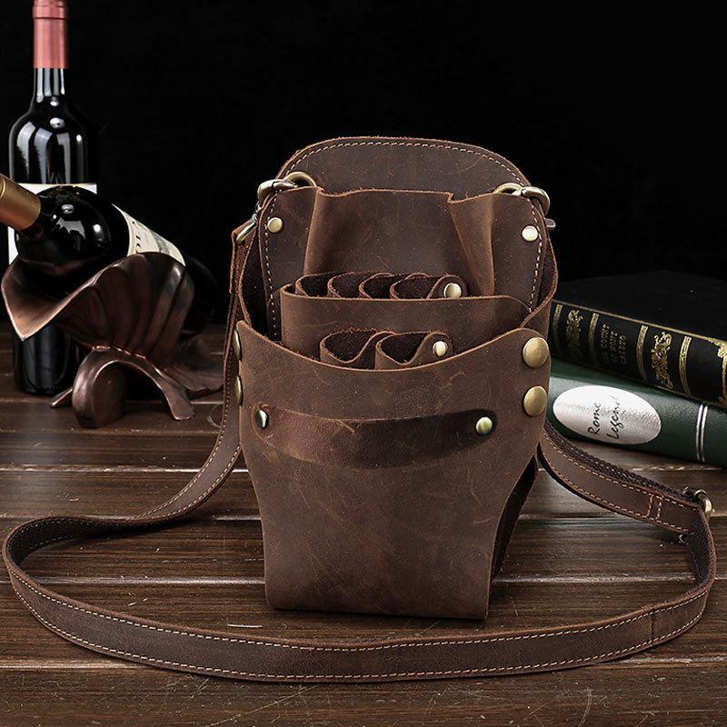 Cool Leather Waist Belt Pouch Mens Hairstylist Tool Barber Pouch Scissor Case for Men