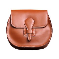 Stylish LEATHER WOMEN Saddle Bag SHOULDER BAG Circle Crossbody Purse FOR WOMEN