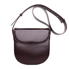 Minimalist Leather Womens Stylish Saddle Crossbody Bag Purse Shoulder Bag for Women