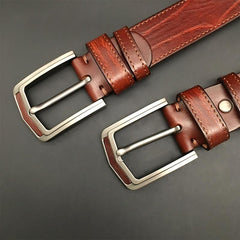 Handmade Cool Dark Red Brown Leather Mens Belt Light Red Brown Leather Belt for Men
