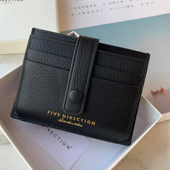 Cute Women Black Leather Card Holder Slim Card Wallet Black Small Card Holder Credit Card Holder For Women