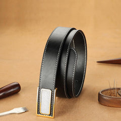 Handmade Mens Coffee Leather Leather Belts PERSONALIZED Leather Buckle Belt for Men