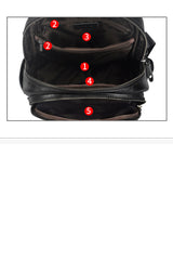 Fashion Womens Black Leather Backpack Purse Leather School Black Backpack Laptop Backpack Purse