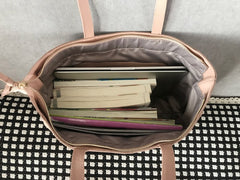Stylish Womens Pink Leather Tote Bag Shoulder Tote Bag Pink Tote Purse For Women