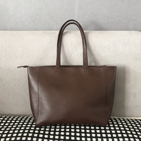 Stylish Womens Brown Leather Tote Bag Shoulder Tote Bag Brown Tote Purse For Wom LOHAS03181015