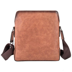 Vintage Coffee LEATHER MEN'S Small Side bag - Front Open View