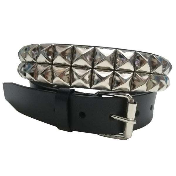 Handmade personalized Custom punk rivet Leather men White black belt - EverHandmade