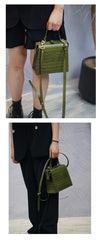 Handmade Womens Stylish Square Red Leather Doctor Handbag Side Purse Doctor Purse for Women