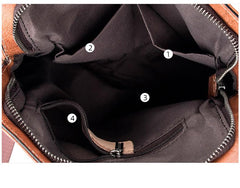 Vintage Coffee LEATHER MEN'S Small Side bag - Overall View