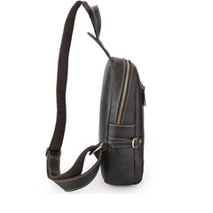 Best LEATHER MENS Sling Bags Sling Pack Vintage One Shoulder Backpack Chest Bag For Men