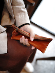 Slim Black Leather Clutch Wallet Womens Zip Wallets Black Ladies Zipper Clutch Wallet for Women