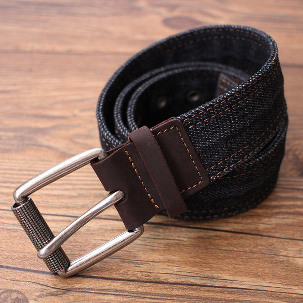 Vintage Mens Denim Slim Belts Denim Blue Belts Vintage Belts For Men AIZZ00451009