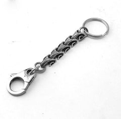 Stainless Steel DRAGON KEYCHAIN BIKER SILVER Key CHAIN SILVER jeans chain jean chain FOR MEN