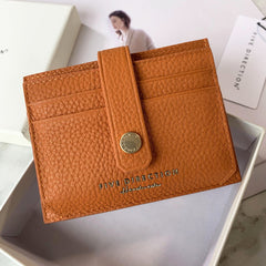 Cute Women Orange Leather Small Card Holders Card Wallet Slim Card Holder Credit Card Holder For Women