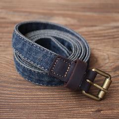 Cute Women Blue Denim Slim Belt Denim Blue Belt Vintage Belts For Women