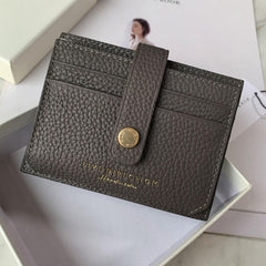 Cute Women Dark Khaki Leather Small Card Holders Card Wallet Slim Card Holder Credit Card Holder For Women