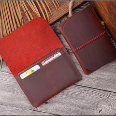 Vintage Brown Leather Men's Long Passport Wallet Black Travel Wallet Card Wallet For Men