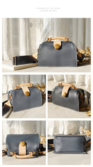 Vintage Womens Green Leather Doctor Handbags Shoulder Purses Doctor Purse for Women