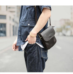 Cool Black Leather Mens Small Vertical Courier Bag Brown Messenger Bags Blue Postman Bag For Men