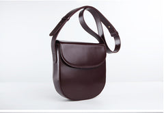 Minimalist Leather Womens Stylish Saddle Crossbody Bag Purse Shoulder Bag for Women