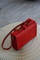 Handmade Womens Stylish Black Leather Doctor Handbag Side Purses Doctor Purses for Women