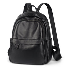 Fashion Womens Black Leather Backpack Purse Leather School Black Backpack Laptop Backpack Purse