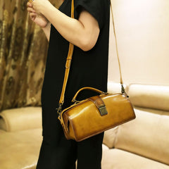 Vintage Womens Tan Leather Doctor Handbag Purses Vintage Handmade Doctor Crossbody Purse for Women