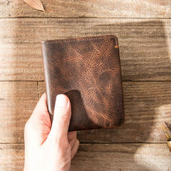 Cool Brown Leather Mens Small Wallets Bifold Black Vintage Slim billfold Wallet for Men