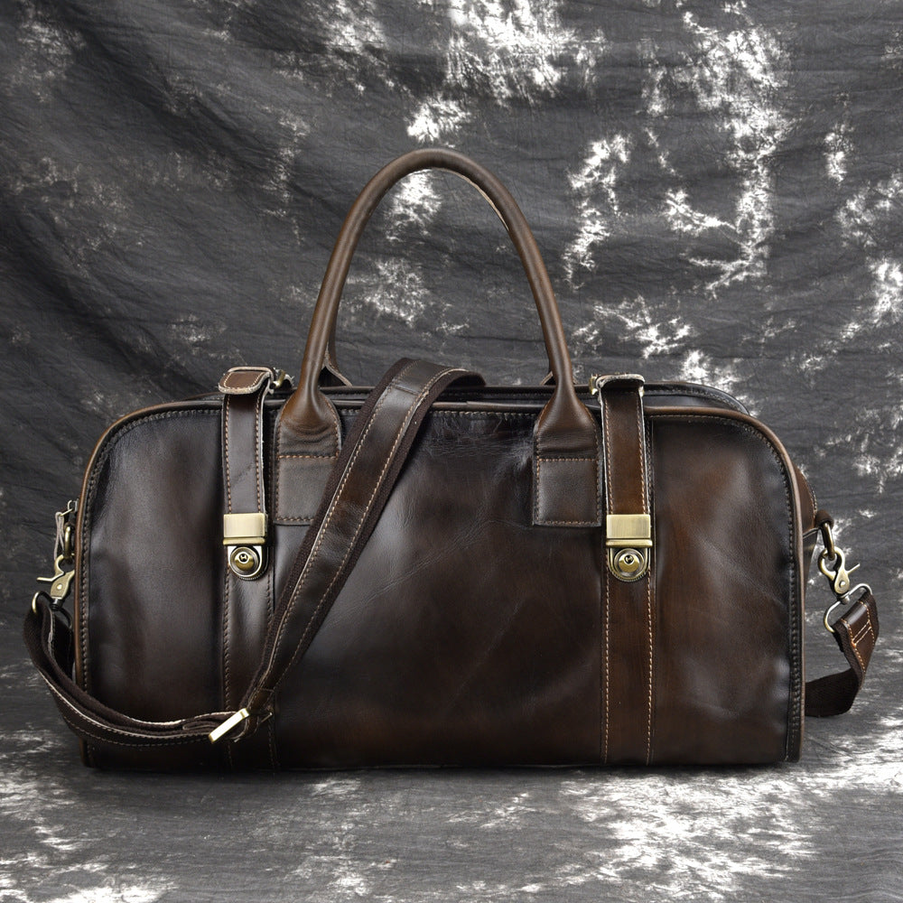 Cool Leather Mens Weekender Bag Travel Bag Duffle Bags Overnight Bag Holdall Bag for men