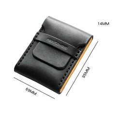 Cool Wooden Leather Black Mens Wallet Small Card Holder Coin Wallet for Men