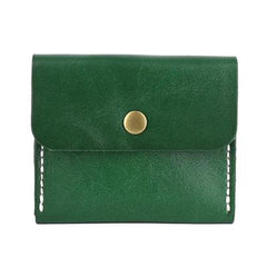 Handmade Leather Mens Front Pocket Wallet Card Wallet Slim Small Change Wallet for Men
