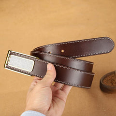Handmade Mens Black Leather Leather Belts PERSONALIZED Leather Buckle Belt for Men