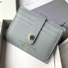 Cute Women Mocha Green Sheepskin Card Holder Slim Card Wallet Mocha Green Small Card Holder Credit Card Holder For Women