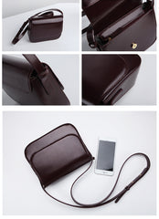 Stylish Leather Womens Minimalist Shoulder Bag Crossbody Bag Purse for Women