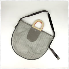 Womens Orange Net Polyester Leather Tote Handbag Purse Polyester Tote Shoulder Bag Purse for Ladies
