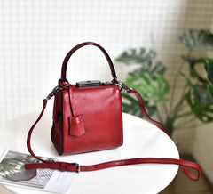 Womens Green Leather Doctor Handbag Purses Square Doctor Crossbody Purse for Women