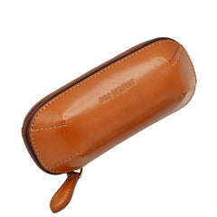 Cool Leather Mens Leather Cigarette Tobacco Pipe Case Zipper Tobacco Pipe Case for Men