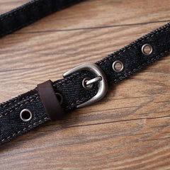 Vintage Women Denim Slim Belts Denim Blue Belts Vintage Belts For Women