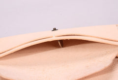 Handmade beige black minimalist leather phone clutch long wallet for women - EverHandmade