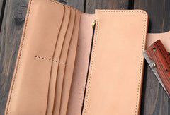 Handmade biker wallet chain leather bifold trucker wallet purse Long wallet for men