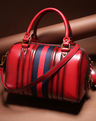 Genuine Leather handbag Boston bag shoulder bag for women leather bag - EverHandmade