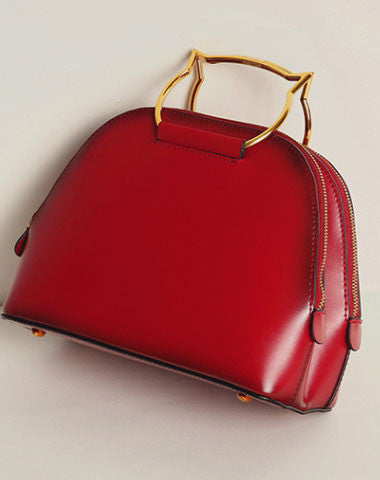 Genuine Leather cat crossbodybag handbag shoulder bag for women leather bag - EverHandmade