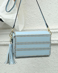 Genuine Leather crossbodybag rivet shoulder bag for women leather bag - EverHandmade