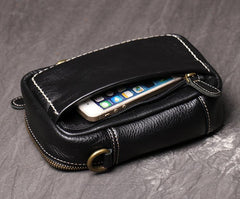 Mens Brown Leather Mini Messenger Bag Black Men's Phone Side Bag Mini Phone Bag Courier Bag For Men