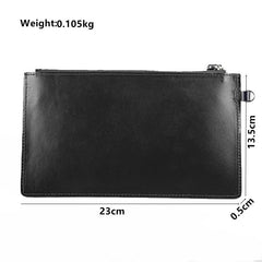 Leather Men's Slim Clutch Wristlet Wallet Zipper Clutch Wallet Phone Wallet For Men