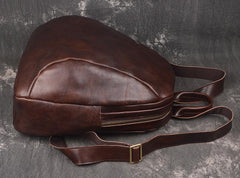 Vintage Leather Brown Men's Backpack Computer Backpack College Backpack For Men