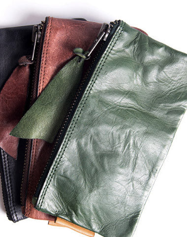 Handmade long wallet leather men phone zip clutch vintage wallet for men