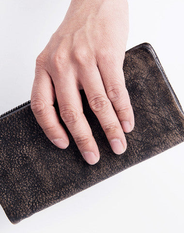 Cool Vintage mens leather long wallet vintage bifold long wallet for men - EverHandmade