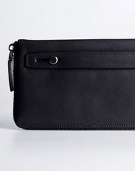 Handmade long wallet leather men phone zip clutch vintage wallet for men