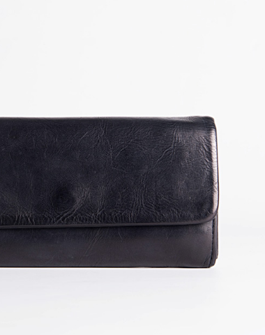 Leather Long clutch wallet leather black men wallet long wallet - EverHandmade